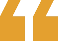 Stylized orange quotation marks on black background